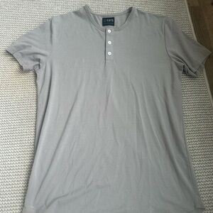 Cuts Clothing Light Gray Short Sleeve Henley